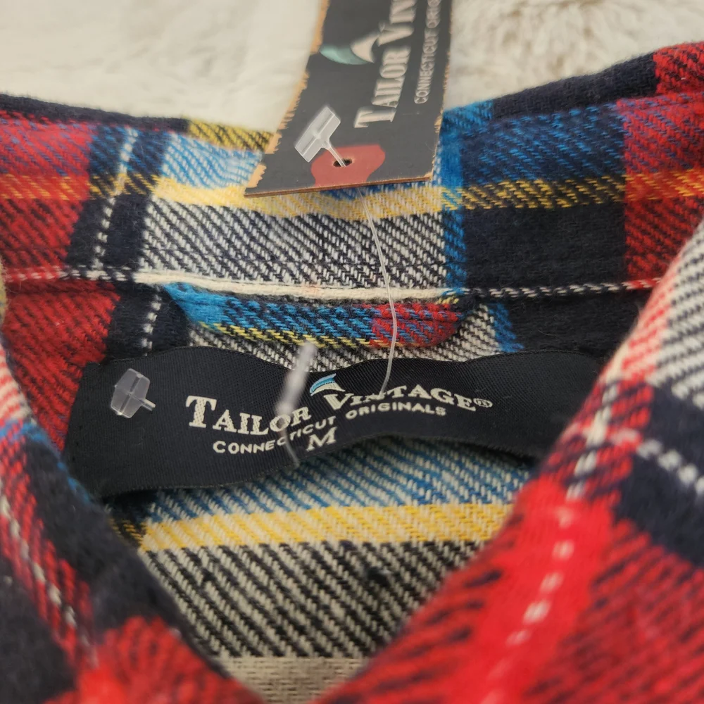 Tailor Vintage Multicolor Plaid Button Down Casual Shirt Size M. - Picture 5 of 9